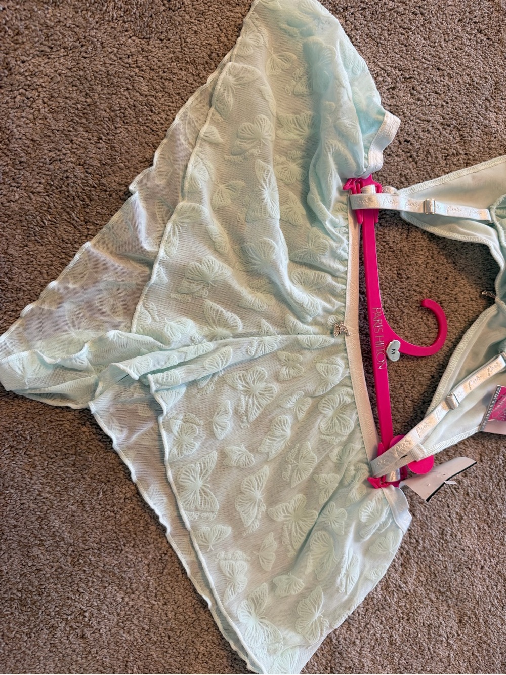NWT Paris Hilton Mint Lace Tiered Cami & Short Sleep Set - Picture 5 of 8